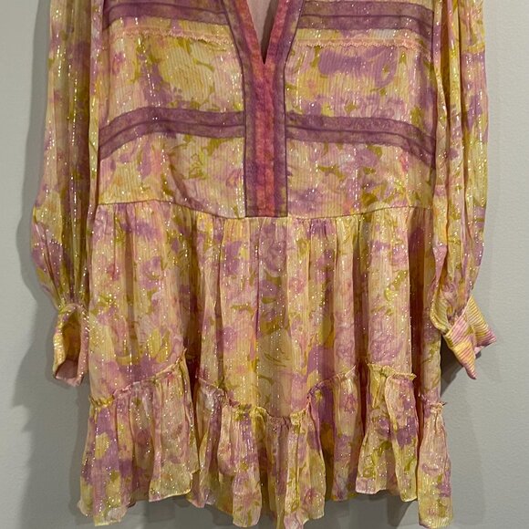 Rococo Sand Floral Print Mini Dress Size: M - Picture 3 of 7
